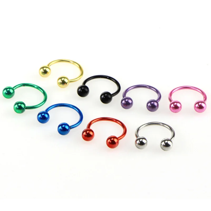 Хирургический пирсинг для мужчин 2 шт. 8 разных цветов кольцо носа шар подковка