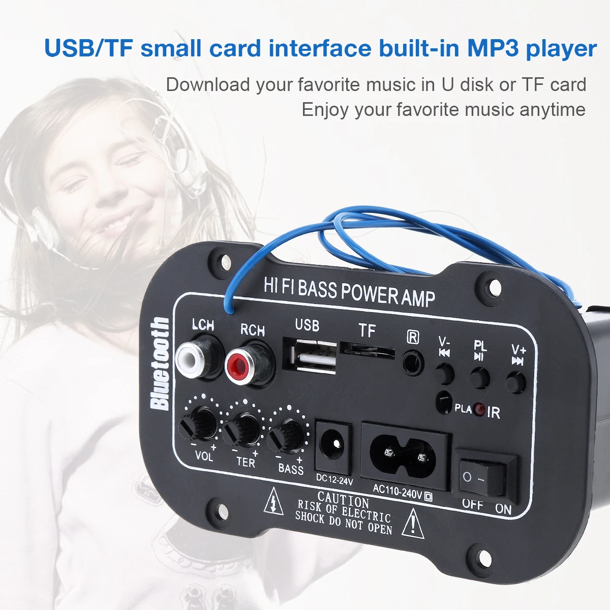 5 дюймовый 25 Вт Hi Fi Bluetooth автомобильный аудио усилитель мощности FM радио плеер