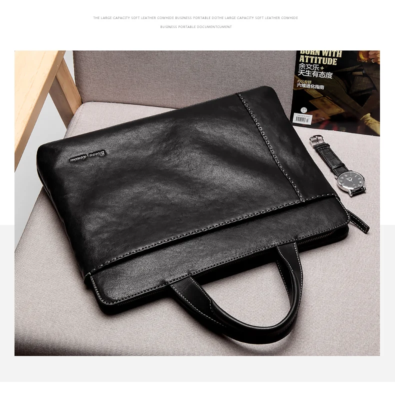 BISON DENIM, натуральная кожа, мужская сумка, 14 дюймов, сумка для ноутбука, высокое качество, мужская деловая сумка с верхней ручкой, роскошный портфель, N2908-3