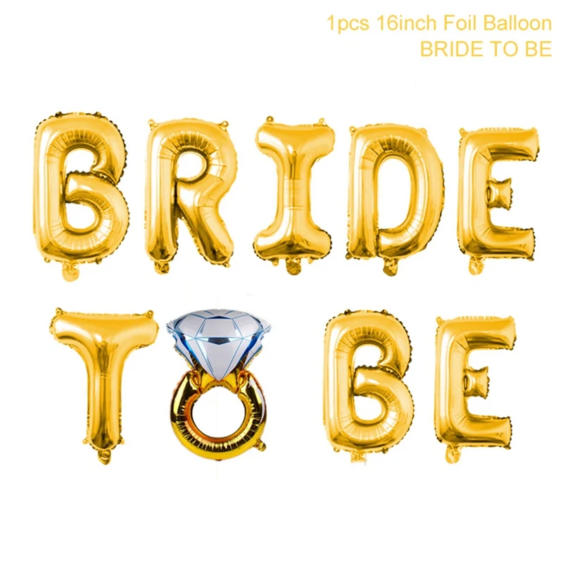 gold set QIFU ко дню рождения для взрослых украшения для свадебных мероприятий команды, с надписью "Bride To Be" Декор курица вечерние свадебные душ девичник вечерние украшения - Цвет: gold set