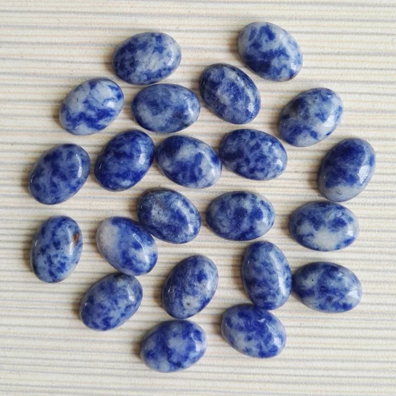 sodalite 50Pc Natural Stone bead Single arc Oval Cabochon Fashion jewelry Ring Earring Necklace accessories 10*14MM Wholesale | Украшения и
