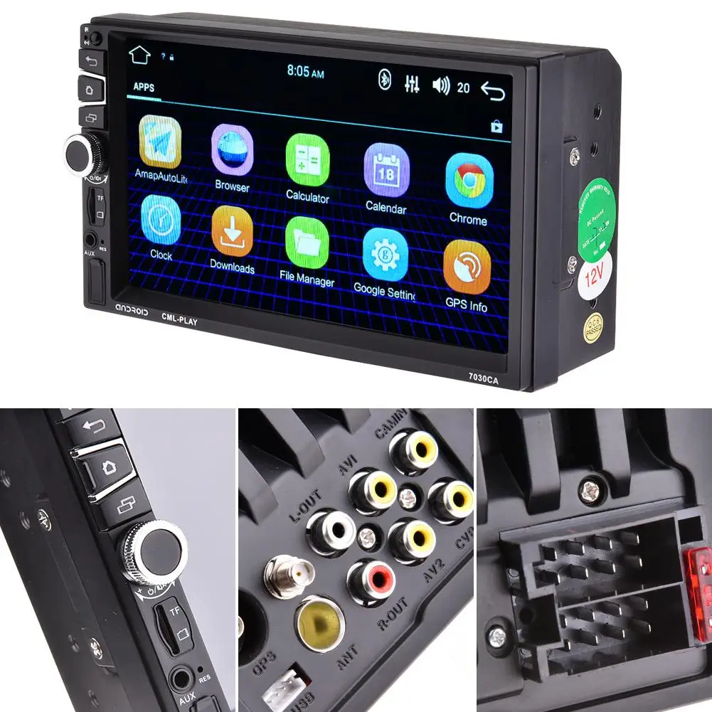 7-дюймовый Android 2 Din Full HD 1080P Автомобильный Mp5 плеер ISO Порт двойной Bluetooth R GPS