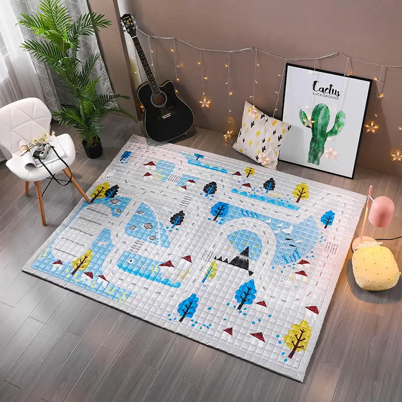 TREENDPOOL детский хлопковый игровой коврик, детский игровой коврик 150x200 см Ludo, машинная стирка, коврики для гостиной/спальни, противоскользящие