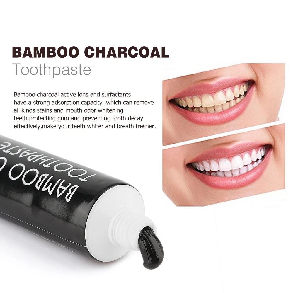 

Teeth Whitening Tooth Care Bamboo Natural Activated Charcoal Black Toothpaste Oral Hygiene Dental Health