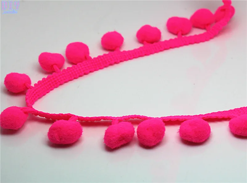 Разноцветные шарики с помпоном 20 ярдов 10 мм бахрома отделка лента ткань для шитья