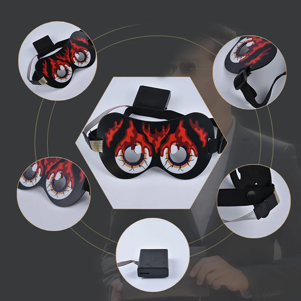 Хэллоуин с подсветкой голосовые активированные очки маска для ночного клуба