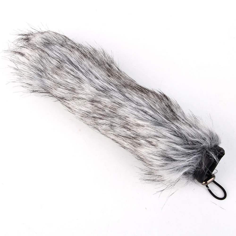 Меховая ветрозащитная муфта для микрофона 24 х5 см 18 | Электроника