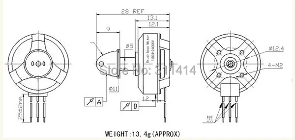 1 шт Бесщеточный мотор 1804 KV2400 вращение по часовой стрелке и против для 240 250 р/у