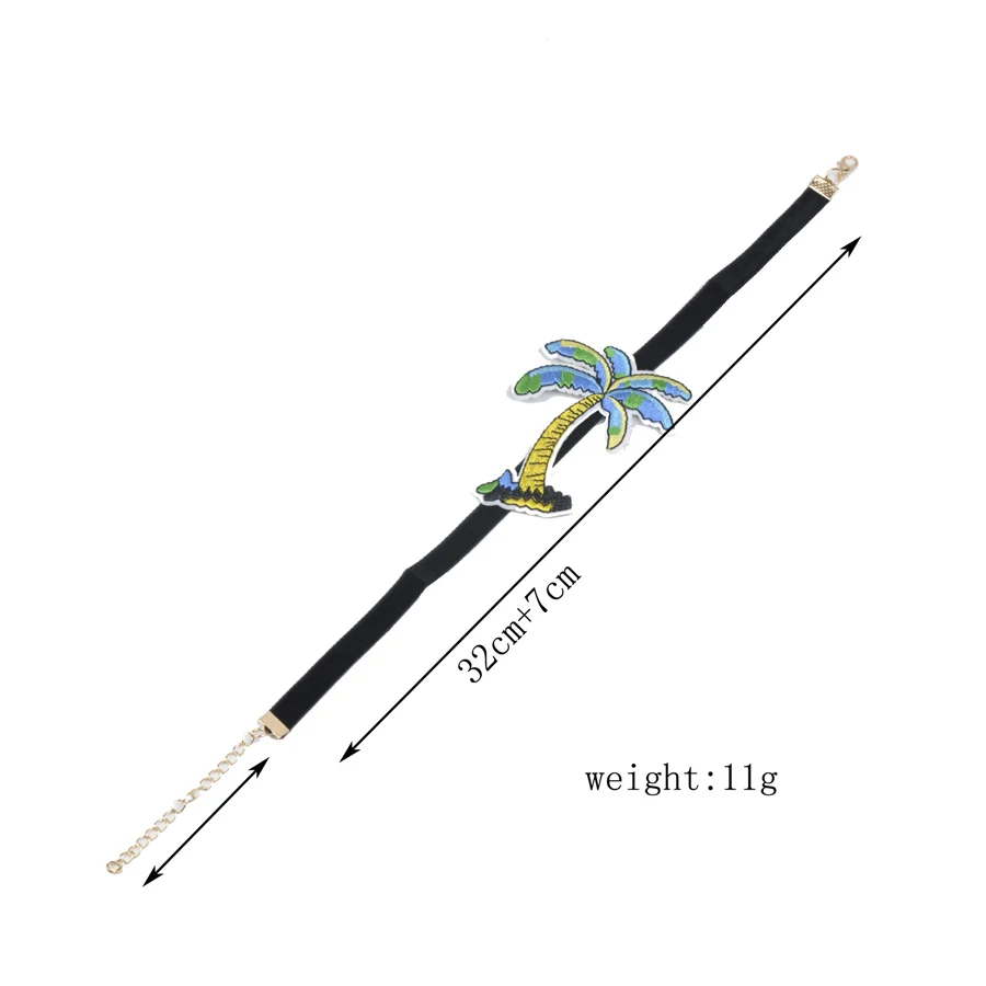 Asach Новые поступления Творческий Вышивка кокосовой пальмы шаблон Чокеры Цепочки