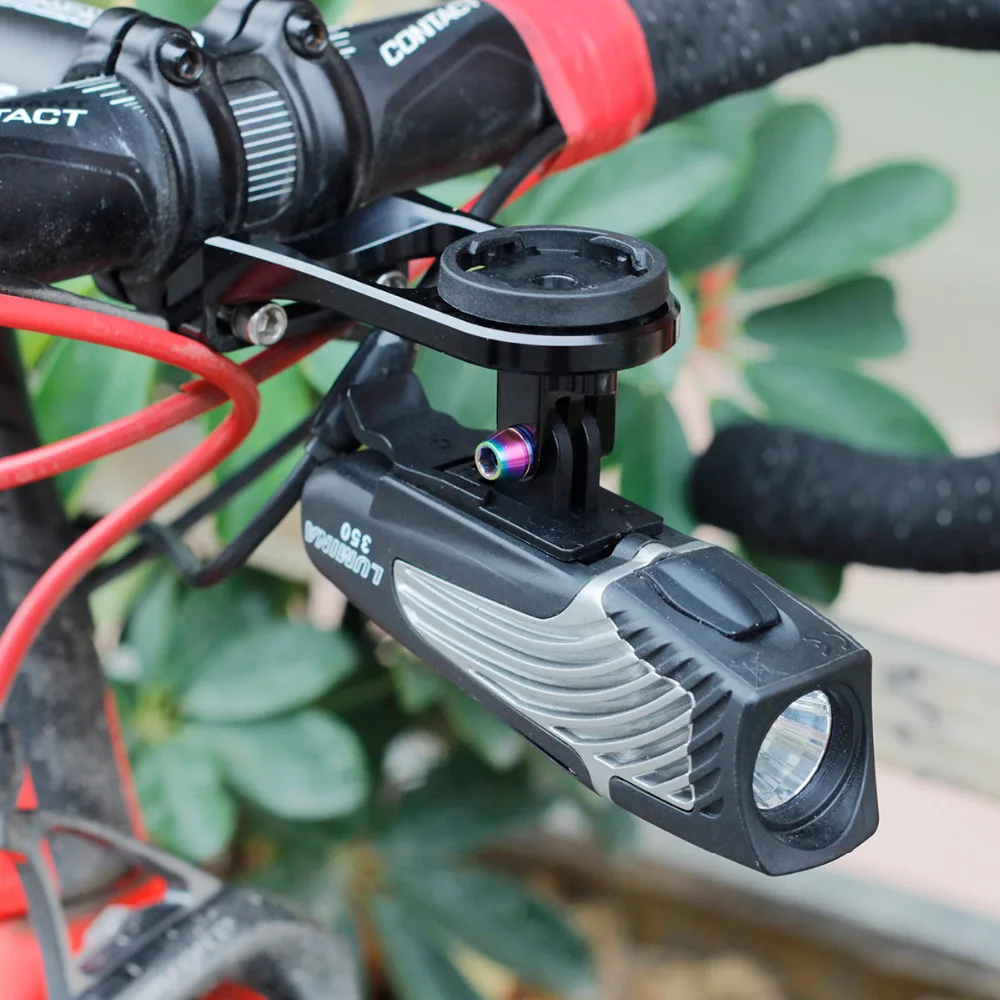 Bike Light Holder Flashlight Lamp Mount Bracket Connect to Garmin Bryton Computer mount with Camera Adapter Bicycle Accessories