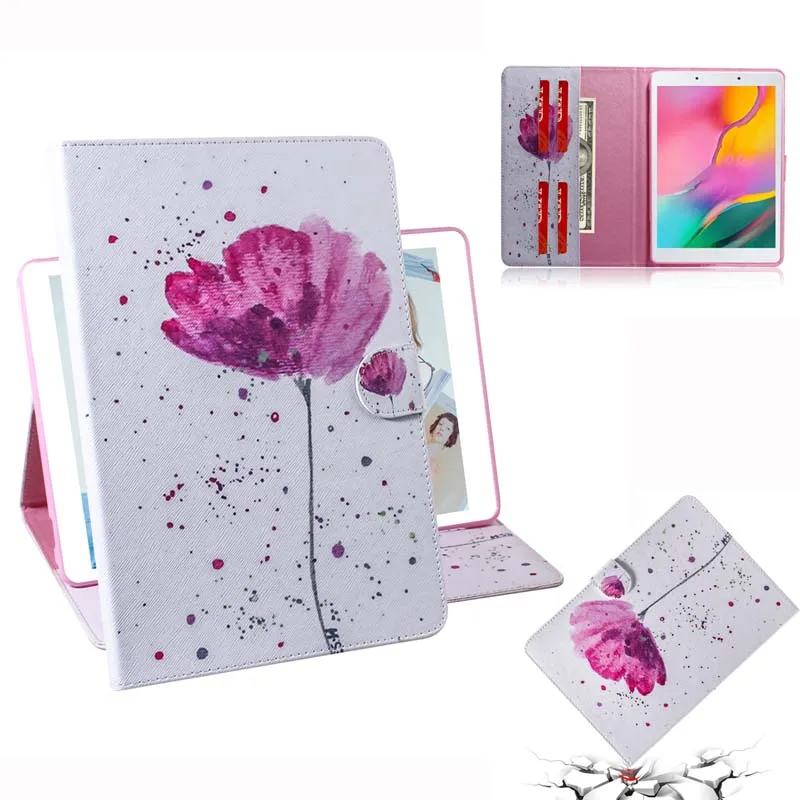 case Флип-Стенд кожаный чехол для Samsung Galaxy Tab A 8,0 SM-T290 T295 T297 " планшет Coque+ пленка+ ручка - Цвет: case