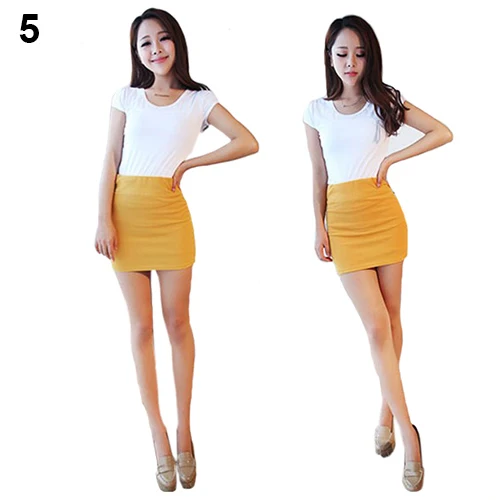 Bluelans пикантные женские мини юбка-трапеция Бесшовные стрейч плотный Короткие