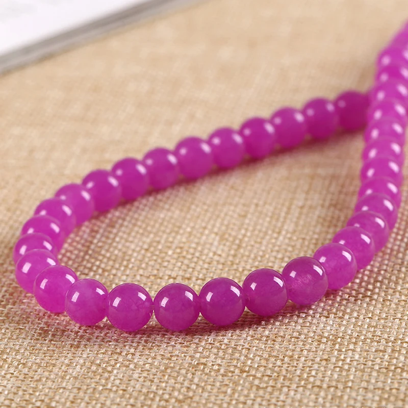 Новый натуральный камень фиолетовый халцедон DIY бижутерия бисер аксессуары