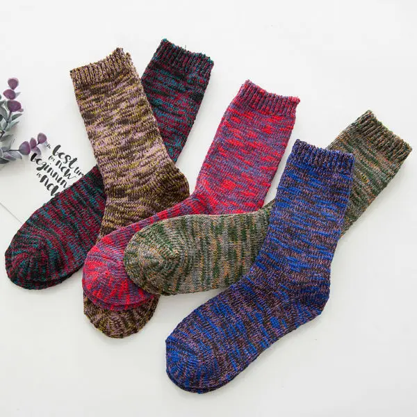 Японские Женские кавайные махровые длинные носки зимние женские винтажные