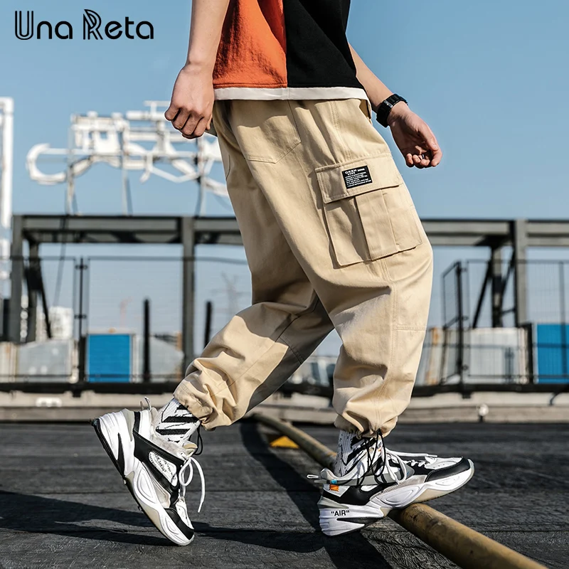 Una Reta Hip Hop Man Pants New Fashion Streetwear Joggers Trousers Casual Foot mouth drawstring design Pants Mens Sweatpants