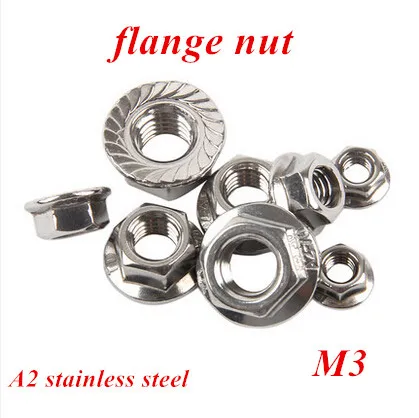 

500pcs/lot M3 DIN6923 Hex Flange Nut Metal Lock Nuts