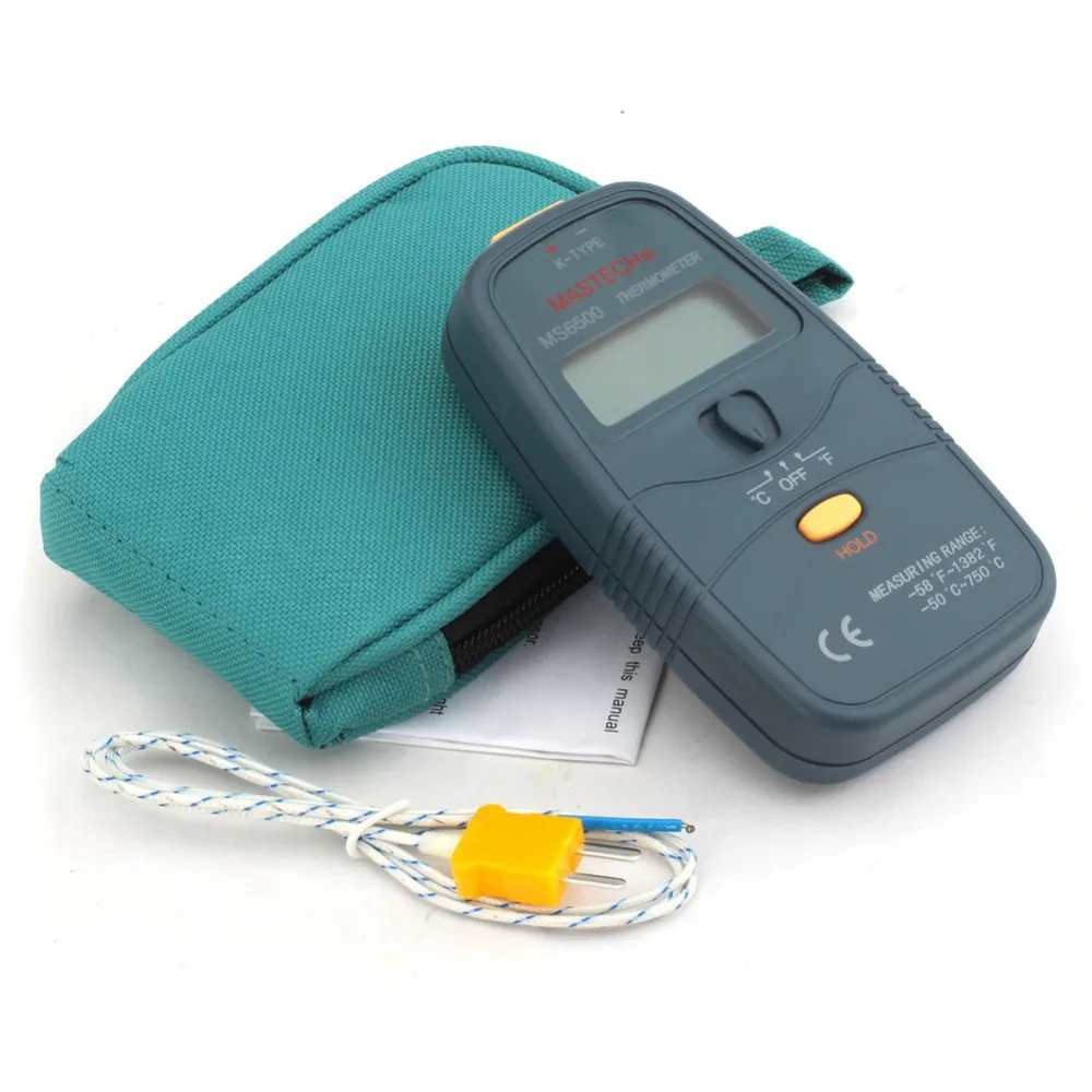 Цифровой Термометр MASTECH MS6500 31/2 K type с ЖК дисплеем измеритель температуры