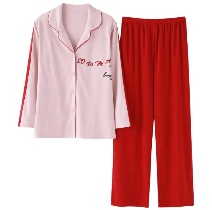 pink red 3 шт., хлопковое кимоно, ночная рубашка, пижамный комплект, японский стиль, единорог, ночное белье для женщин, длинные штаны, одежда для сна, для девушек, лето, Осень, домашняя одежда - Цвет: pink red