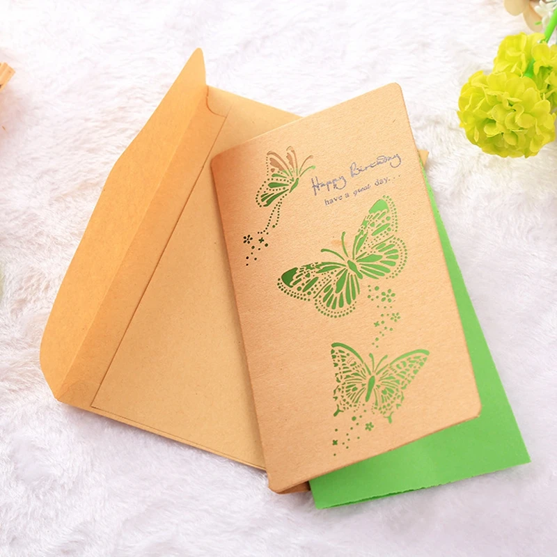 Популярная Ретро ажурная крафт-бумага карта горячего тиснения креативные карты