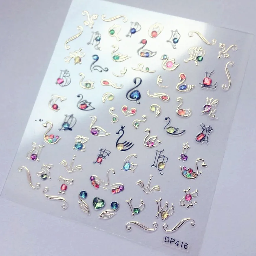 DP-416 Новейшая стикеры 3D на ногти Nail Art Переводные картинки серии DP Переводные картинки инструмент DIY Инструменты для украшения ногтей - Цвет: DP-416