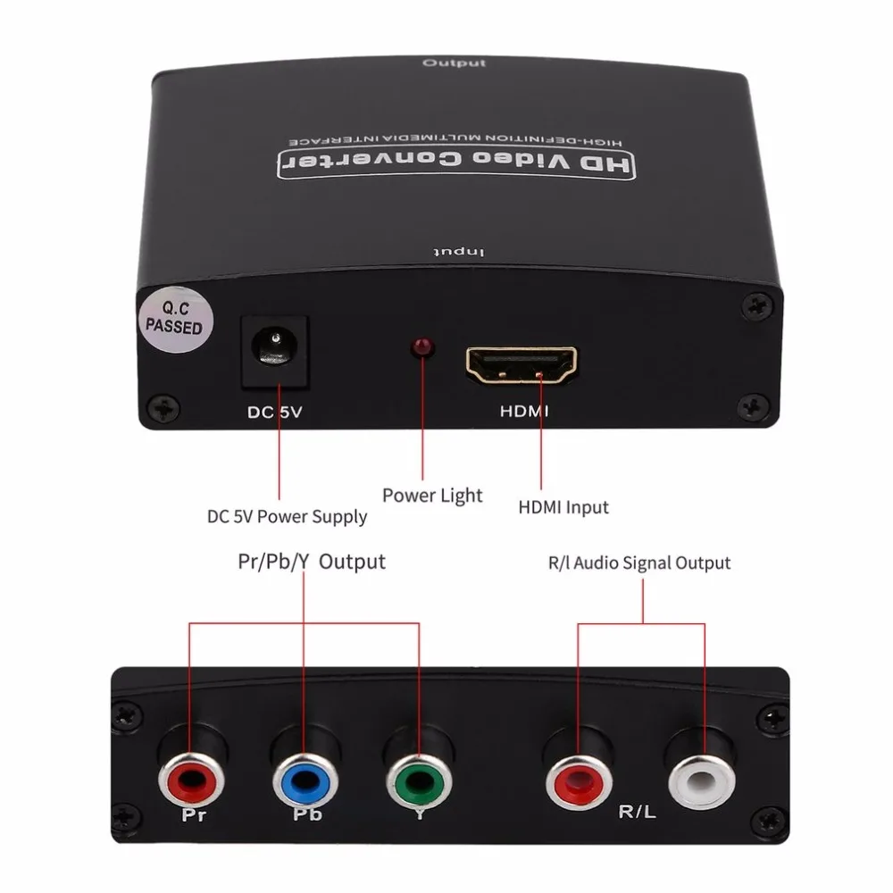 HDMI в RGB компоненты (YPbPr) видео + R/L аудио адаптер конвертер HD ТВ 2 канала LPCM 1 65
