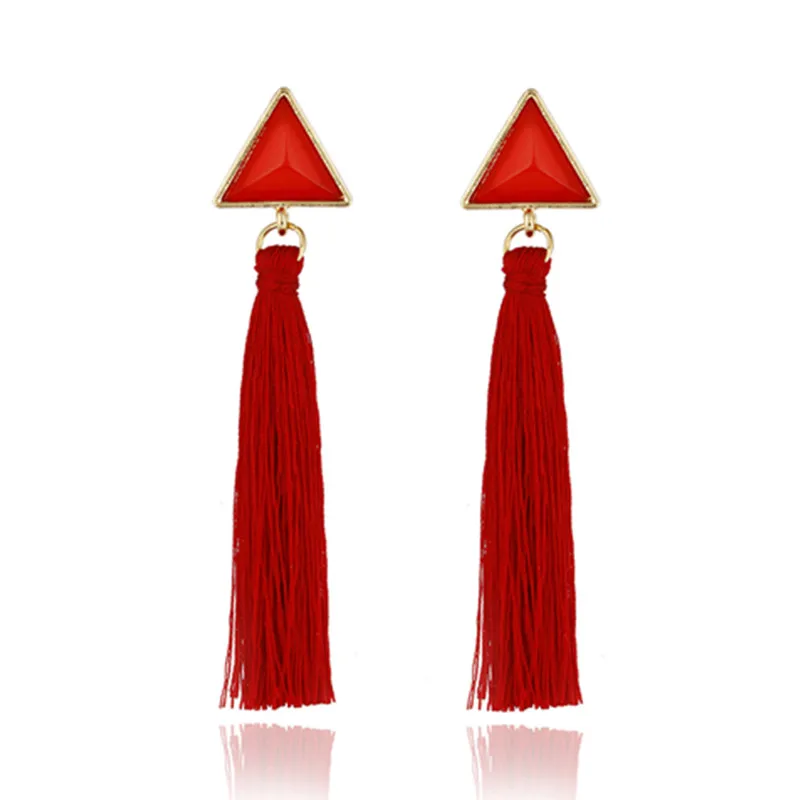 3 цвета черное волокно длинные модные серьги кисточки ювелирные изделия 2018