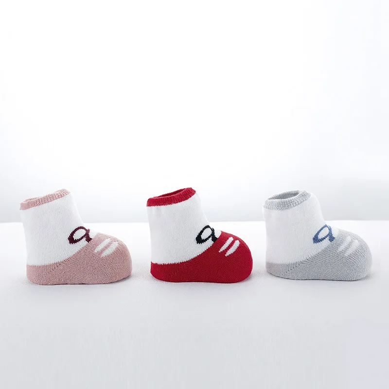 3pairs/lot Warm Winter Newborn Baby Socks 100%Cotton Thickened No-slip Infant Cotton Soft Shoe Sock |