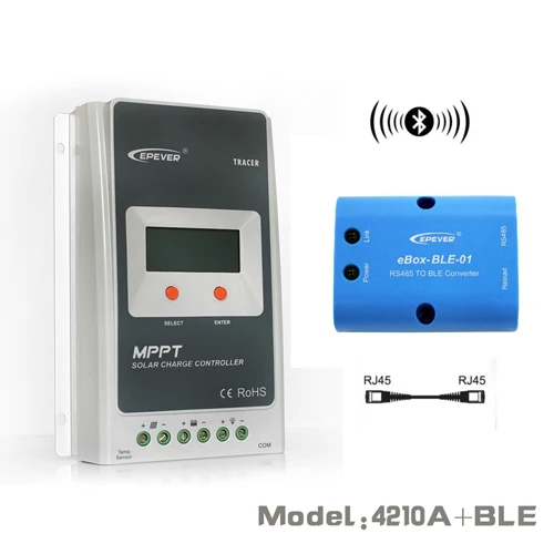 Tracer 4210AN 40A MPPT Контроллер заряда 12 В в В 24 ЖК дисплей EPEVER регулятор MT50 Wi Fi Bluetooth PC связь мобильное приложение - Цвет: Add Bluetooth