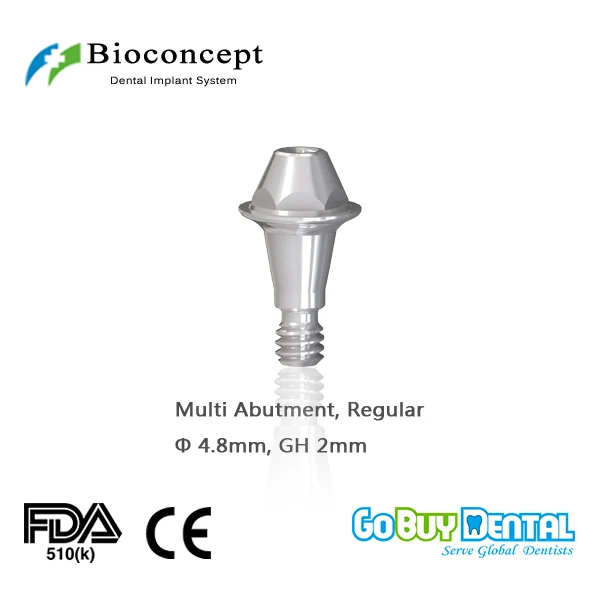 Osstem TSIII ETIII abutment compatible Hexagon Regular Multi abutment D4.8mm, Straight, gingival height 2mm(337080)