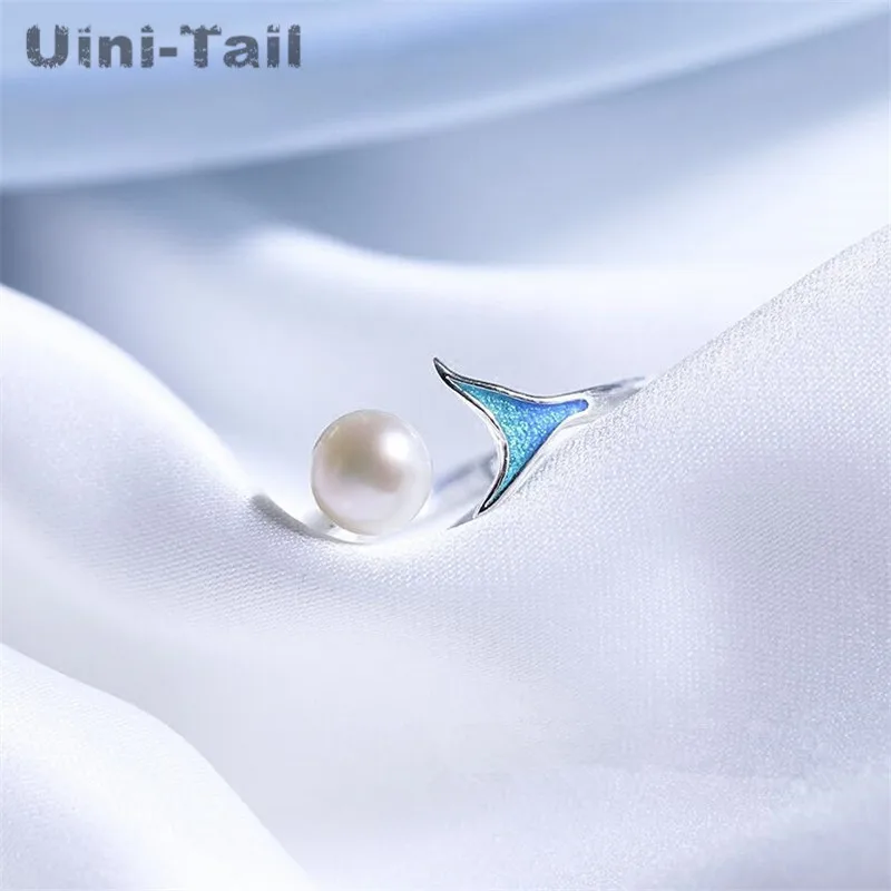 Женское кольцо рыбий хвост Uini-Tail Открытое из стерлингового серебра 925 пробы с