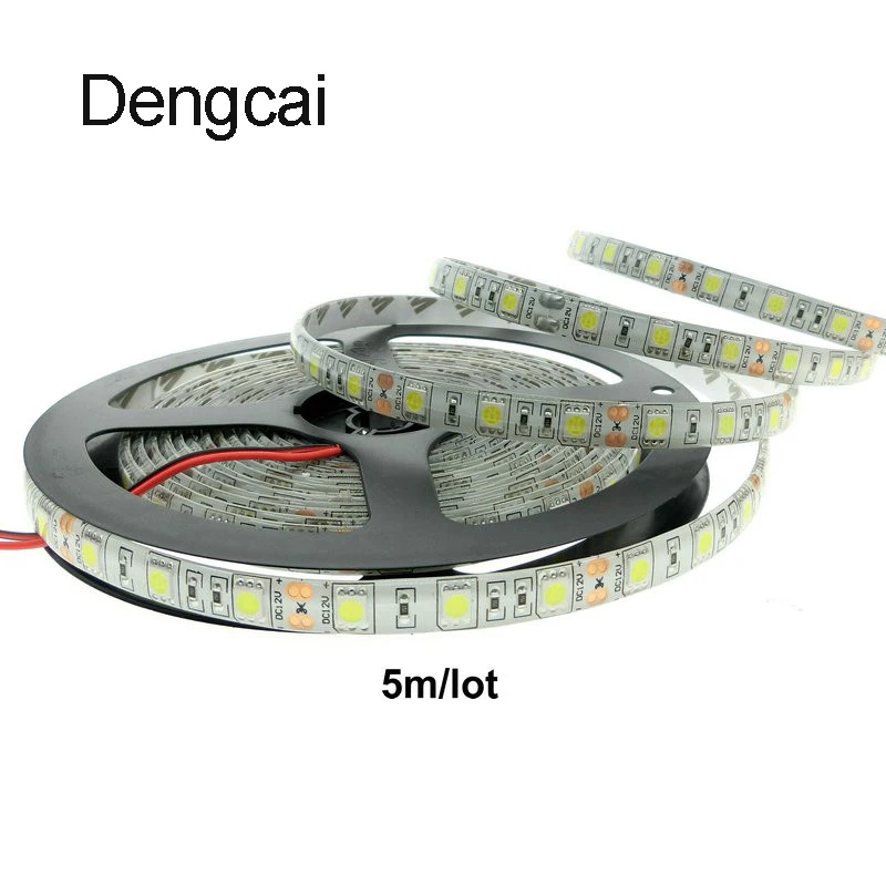 Waterproof IP65 LED Strip SMD5050 DC12V Flexible Light 60 leds/m Single Color / RGB 5m/lot | Освещение