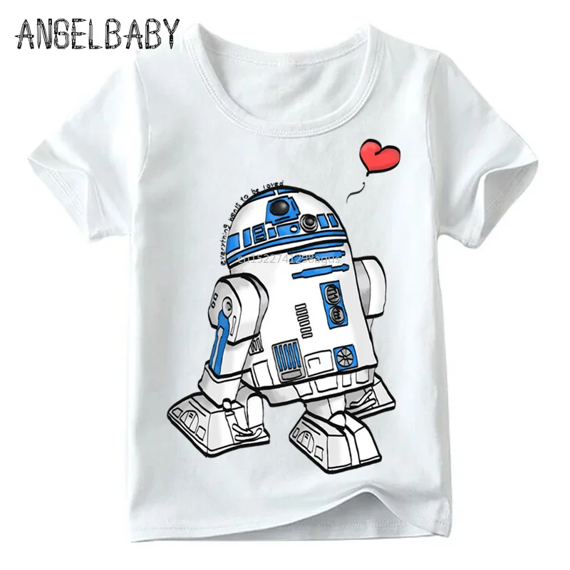 Забавная футболка с R2-D2 «Звездные войны» и BB-8 для маленьких мальчиков и девочек летние детские топы с короткими рукавами, детская повседневная одежда HKP5193