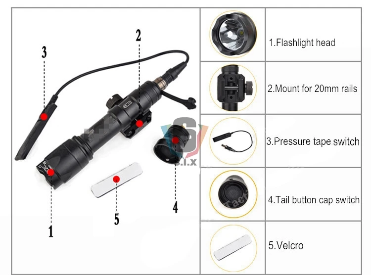 Тактический страйкбол тактический Surefir Flash светильник M600C Airsoft светодиодный 400