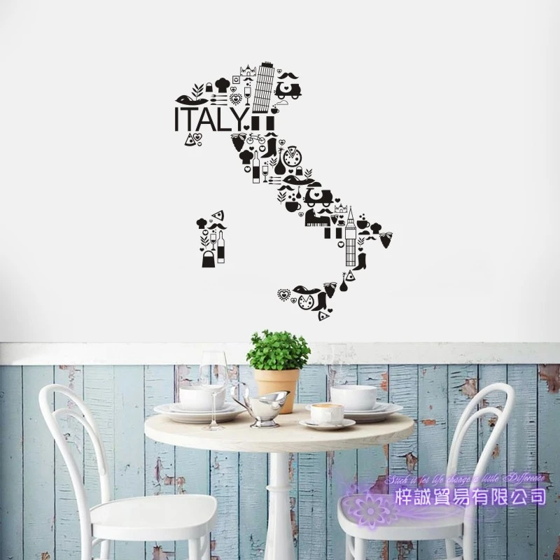 Itly карта Наклейка на стену постер виниловые художественные наклейки стены Pegatina