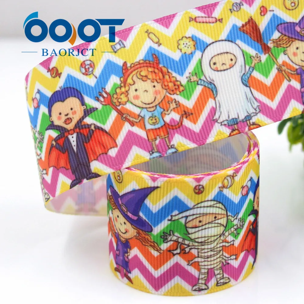 OOOT BAORJCT G-18914-1115 38 mm 10 yards Halloween Ribbons Thermal transfer Printed grosgrain Holiday decoration DIY materials | Дом и сад