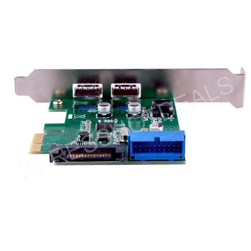 PCI Express USB 3,0 2 Порты концентратор адаптер 20-контактный разъем 15-pin SATA Мощность