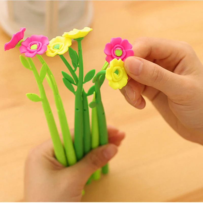 Кавайная Цветочная гелевая ручка новинка канцелярский материал школьные