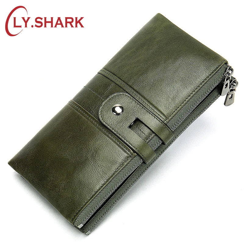 LY. SHARK кошелек женские кошельки длинный из натуральной кожи на молнии клатчи