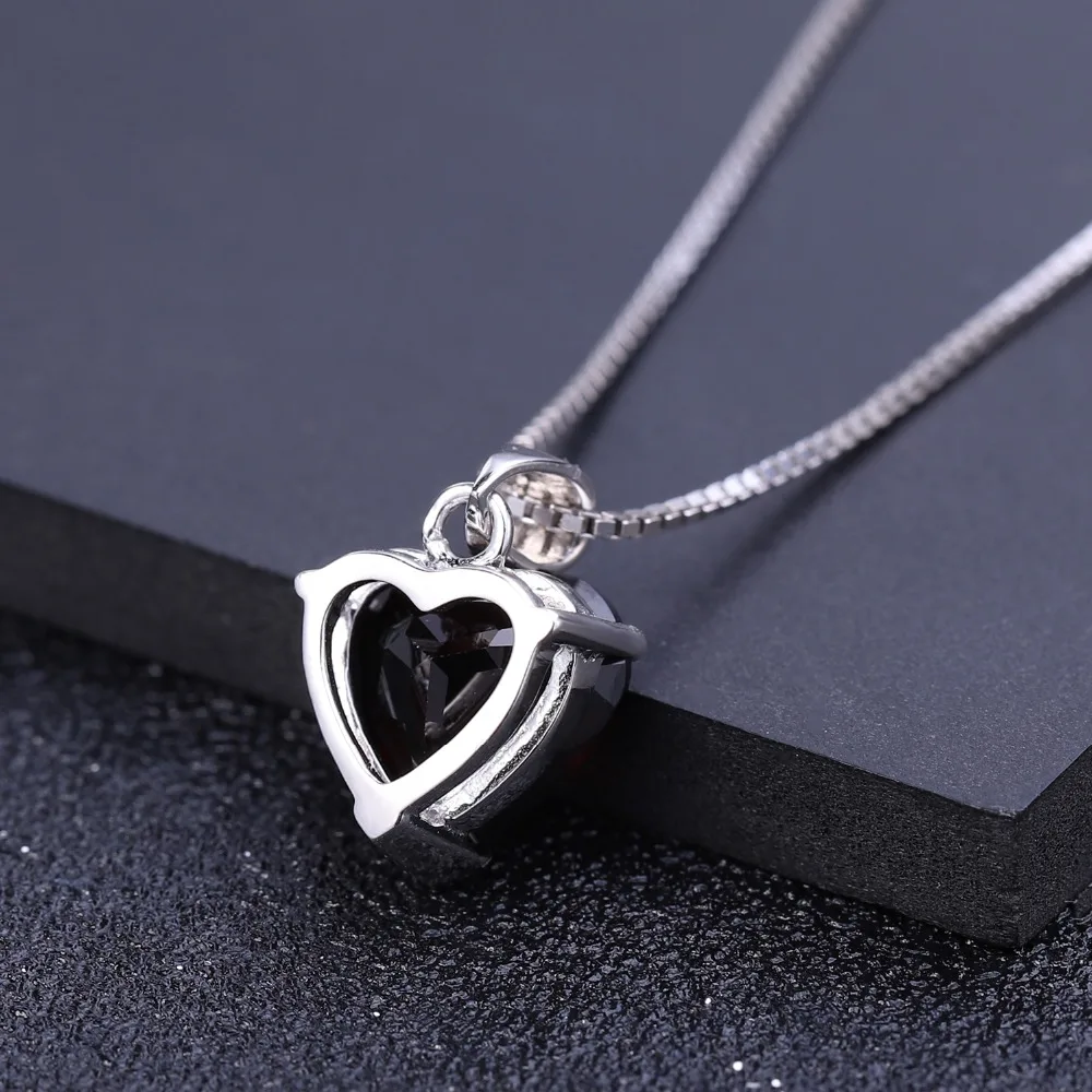 GEM'S балетные 925 пробы серебряные ювелирные изделия в форме сердца 4.05Ct натуральный гранатовый камень кулон ожерелье для женщин подарок на день Святого Валентина
