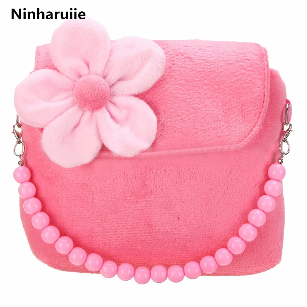 Ninharuiie маленьких Обувь для девочек мини сумка милые плюшевые мультфильм дети