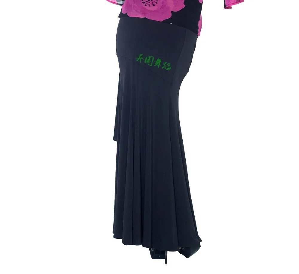 2017 Сексуальная женская черная юбка для бальных танцев красная сценическая