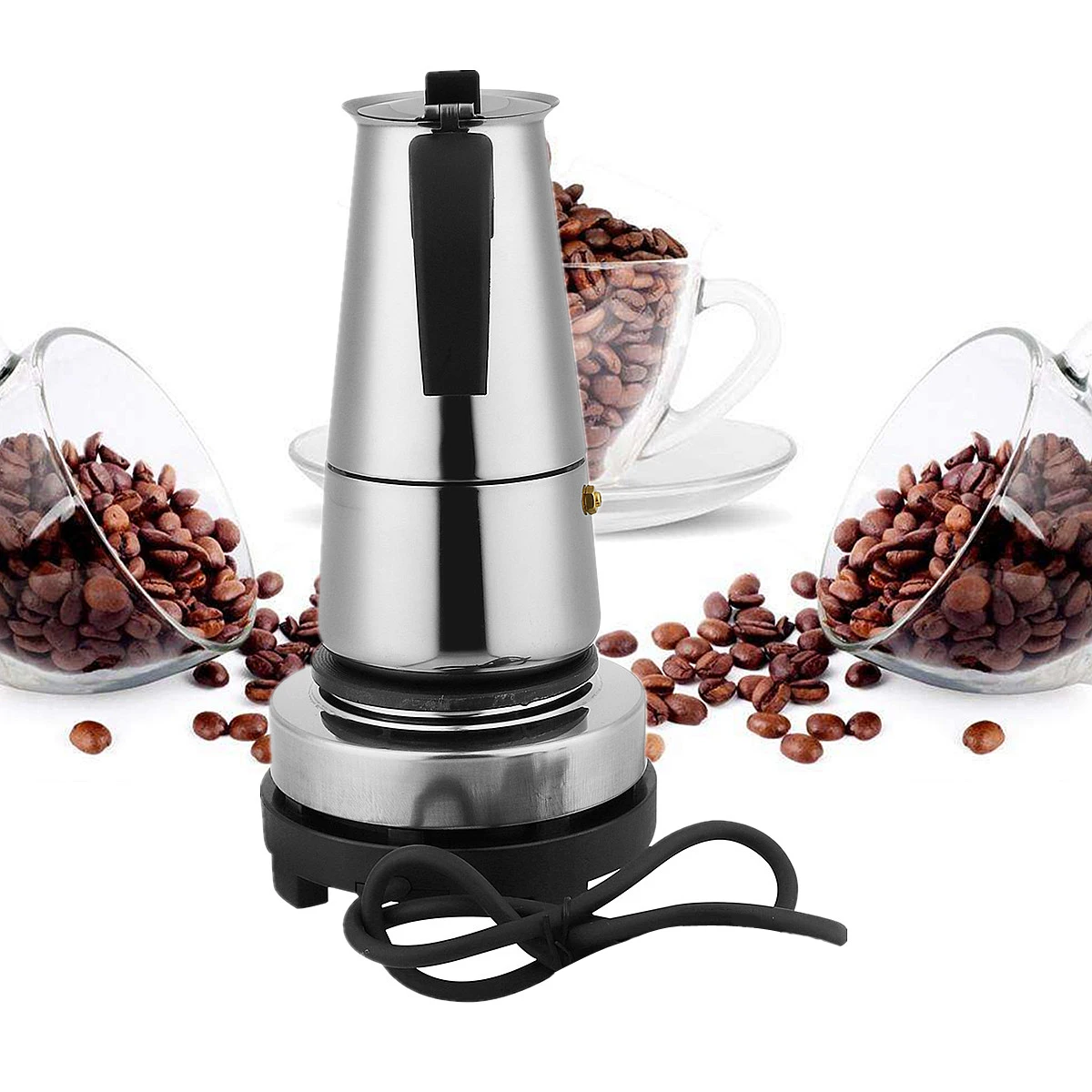 9 чашек из нержавеющей стали Moka 450 мл мокко эспрессо латте плита фильтр Кофеварка горшок Перколятор w/электрическая плита для дома