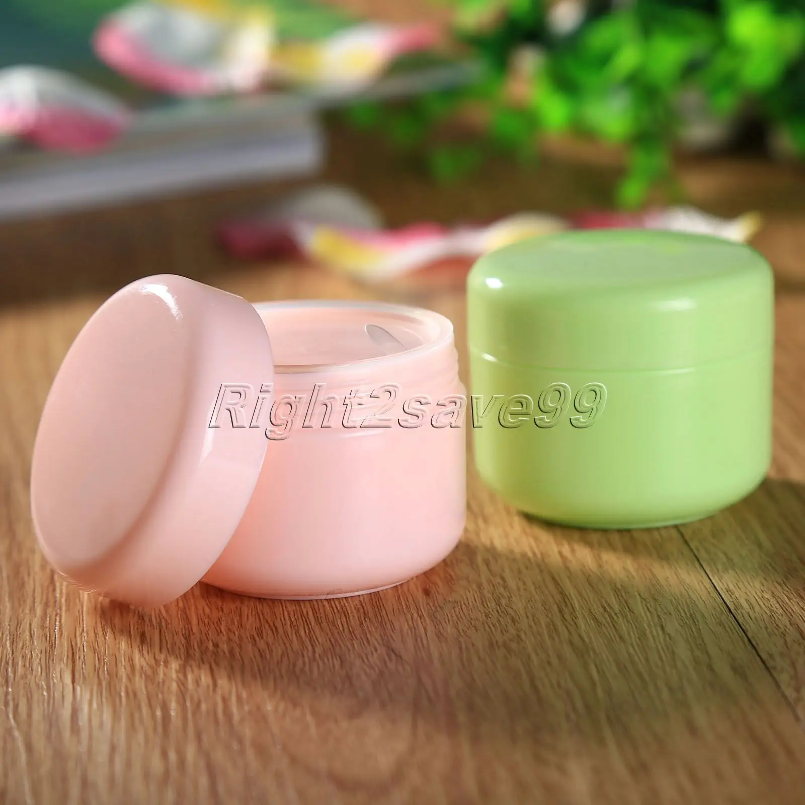 

5Pcs/Lot 50ml 50g Colorful Face Cream Jars Pot Travel Plastic Empty Cosmetic Containers 50ml Cosmetic Sample Containers