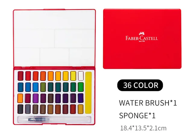 Faber-Castell 24/36/48 Цвета прозрачный водонепроницаемого материала; Водонепроницаемая Набор цветных кисточек с красками с Краски щетка Портативный воды Цвет для татуажа, пигмент для мануального татуажа Краски Инж - Цвет: 36colors