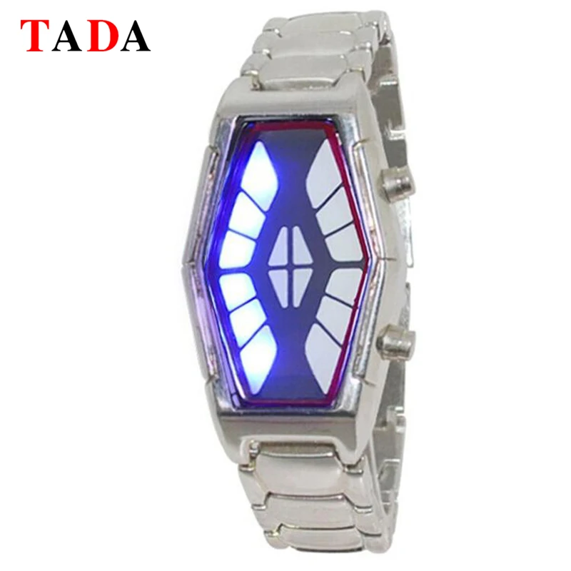 2018 Reloj Hombre Тада бренд Уникальные военные змея ромб Head multi Цвет светодиодные
