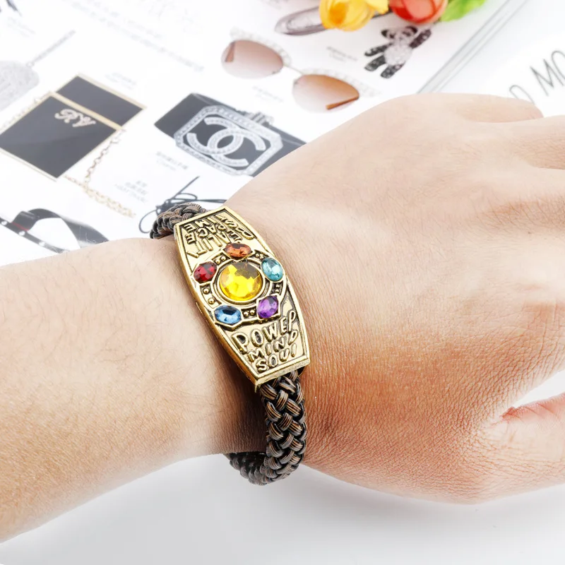 Новое поступление фильм Marvel Мстители танос фигурку кожаный веревочный плетеный