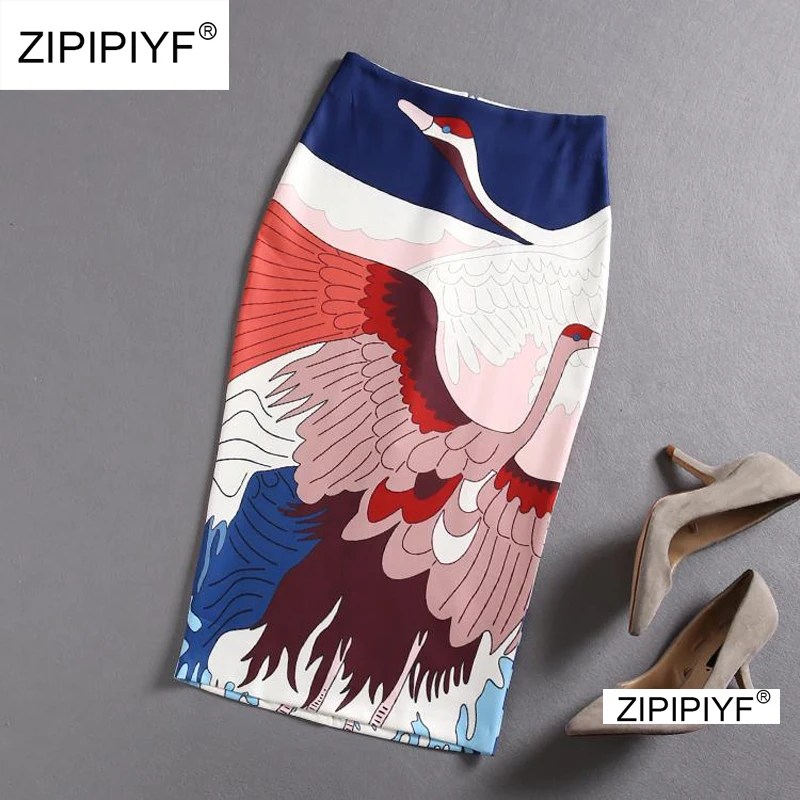 2018 летняя Модная стильная юбка карандаш из полиэстера Женская с высокой талией и