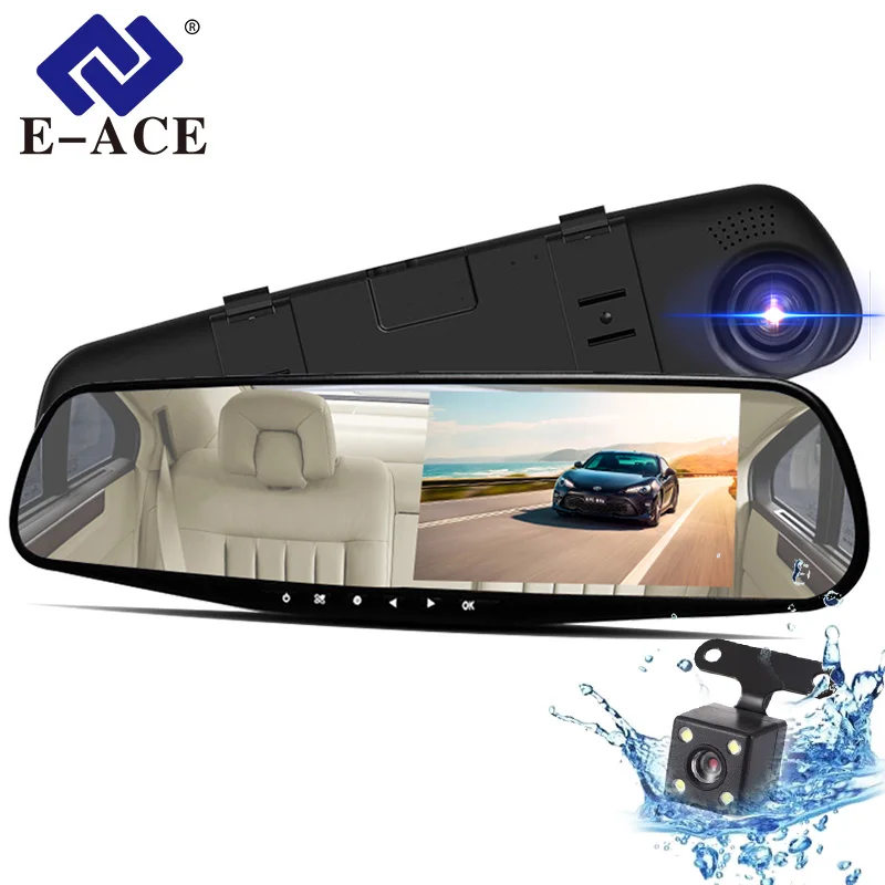 E ACE A33 Автомобильный видеорегистратор 4 3 дюймов HD 1080P двойной объектив