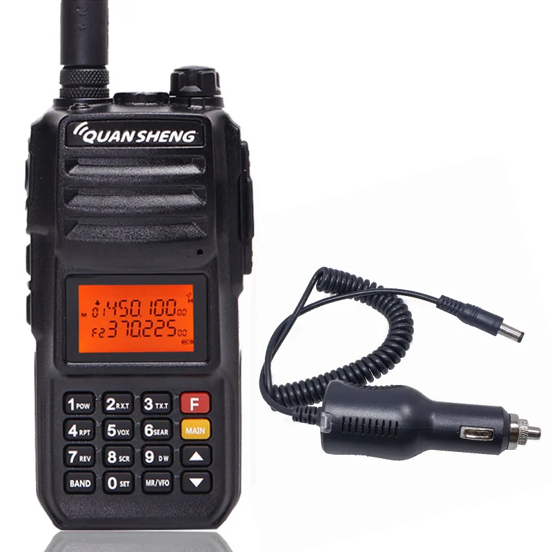 add car charger Quansheng TG-UV2 PLUS высокая мощность 10 Вт 5 полос 136-174 МГц/Полиция 350-390MH/400-470 МГц 4000 мАч 10 км Диапазон 200CH рация радио - Цвет: add car charger