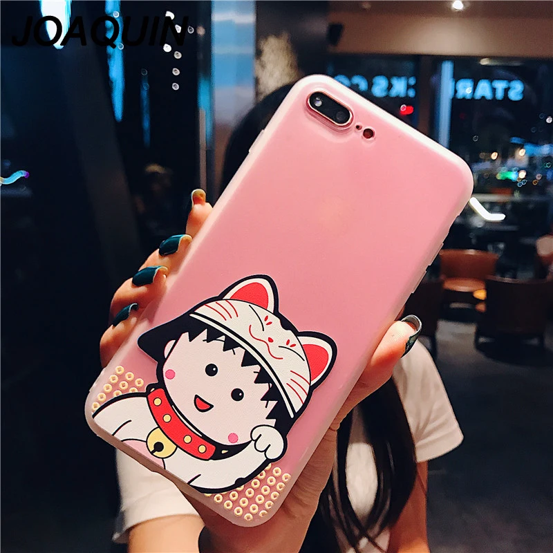 Japan Cartoon Soft TPU Back Cover Crayon Shin-chan Cute Lovely Girl Pink Phone Case for iPhone 8 6 Plus/6s Plus 6s 7/7 X |